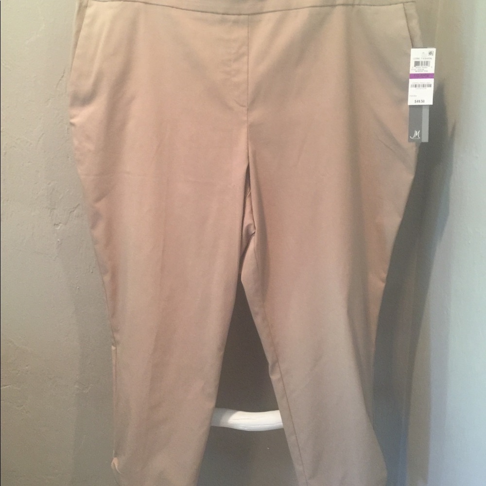 3/$15 Elastic stretch khaki pants with gold metal